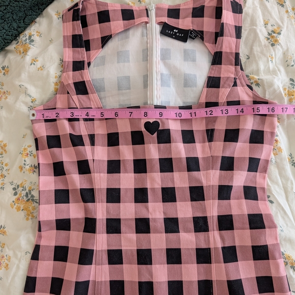 Lazy Oaf Pink And Black Bodycon Gingham Dress - Picture 4 of 4